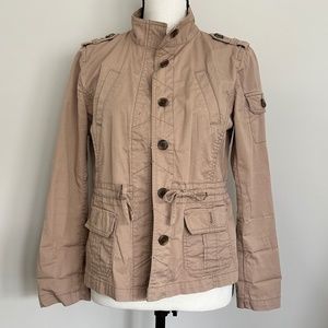 Loft Utility Jacket in Khaki color size small petite